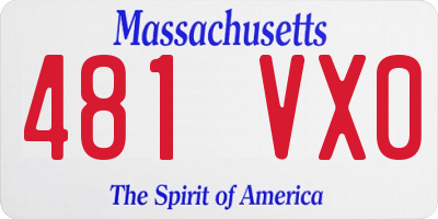 MA license plate 481VX0
