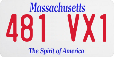 MA license plate 481VX1