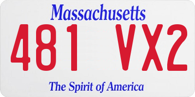 MA license plate 481VX2