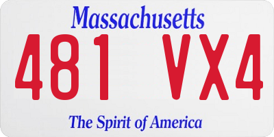 MA license plate 481VX4