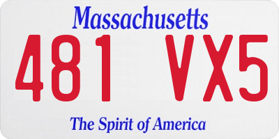 MA license plate 481VX5