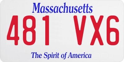 MA license plate 481VX6