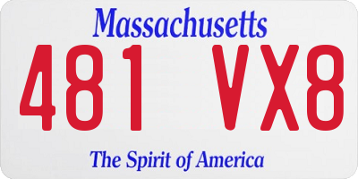 MA license plate 481VX8