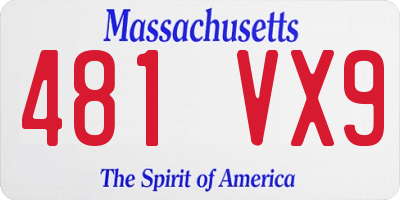 MA license plate 481VX9