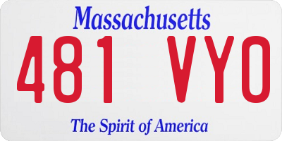 MA license plate 481VY0