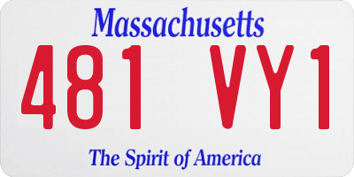 MA license plate 481VY1