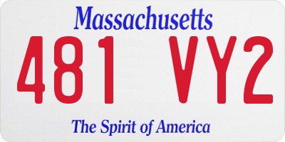MA license plate 481VY2
