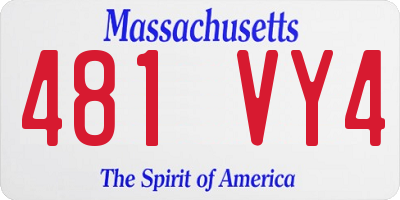 MA license plate 481VY4
