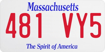 MA license plate 481VY5