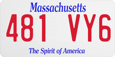 MA license plate 481VY6