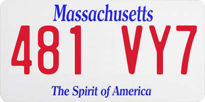 MA license plate 481VY7