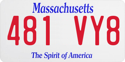 MA license plate 481VY8