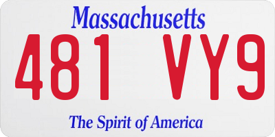 MA license plate 481VY9