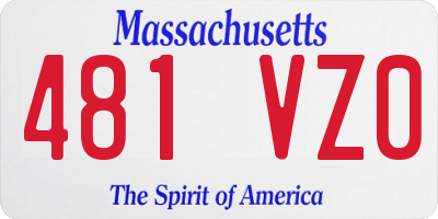 MA license plate 481VZ0