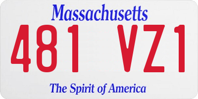 MA license plate 481VZ1