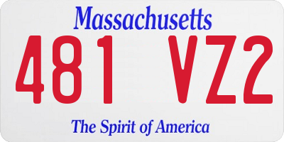 MA license plate 481VZ2