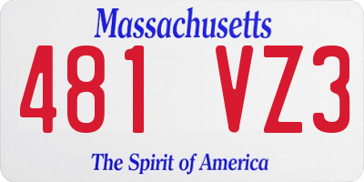 MA license plate 481VZ3