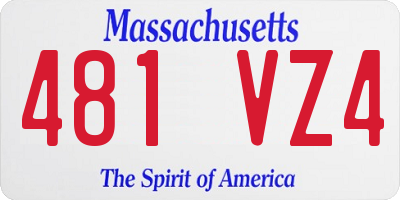 MA license plate 481VZ4