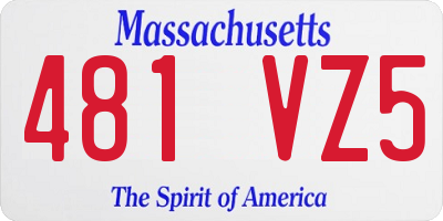 MA license plate 481VZ5