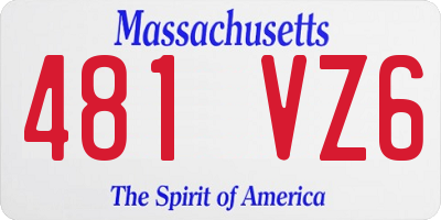 MA license plate 481VZ6
