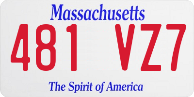 MA license plate 481VZ7