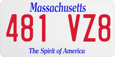MA license plate 481VZ8