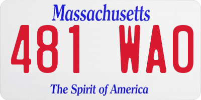 MA license plate 481WA0