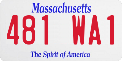 MA license plate 481WA1