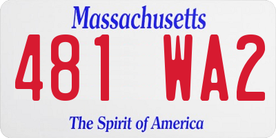 MA license plate 481WA2