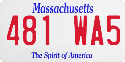MA license plate 481WA5