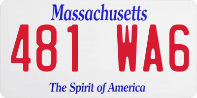 MA license plate 481WA6