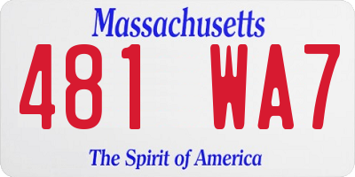 MA license plate 481WA7