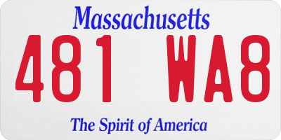 MA license plate 481WA8