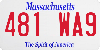 MA license plate 481WA9