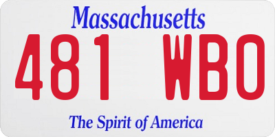MA license plate 481WB0