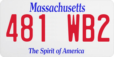 MA license plate 481WB2