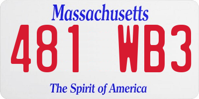 MA license plate 481WB3