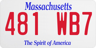 MA license plate 481WB7