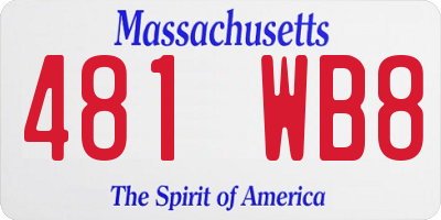 MA license plate 481WB8