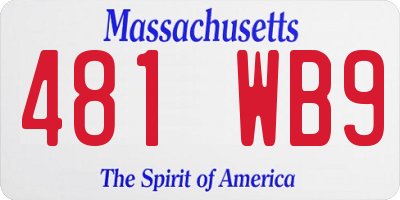 MA license plate 481WB9