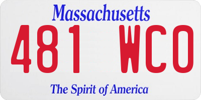 MA license plate 481WC0