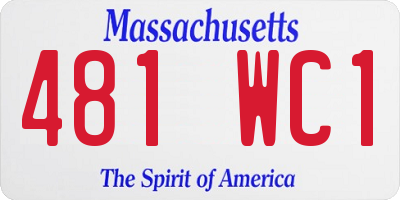 MA license plate 481WC1