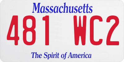 MA license plate 481WC2