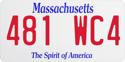 MA license plate 481WC4