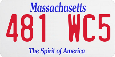MA license plate 481WC5