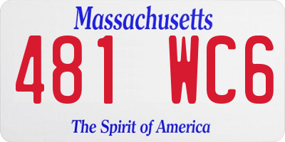 MA license plate 481WC6
