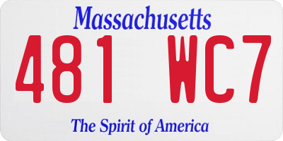 MA license plate 481WC7