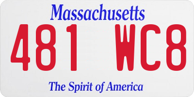 MA license plate 481WC8
