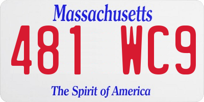 MA license plate 481WC9