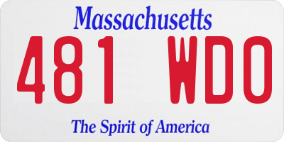 MA license plate 481WD0